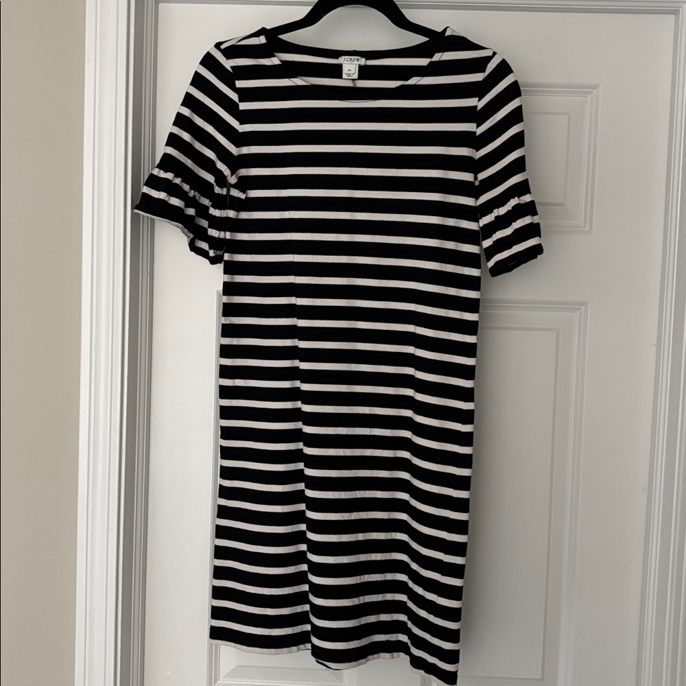 J. Crew Black and White Striped Dress
